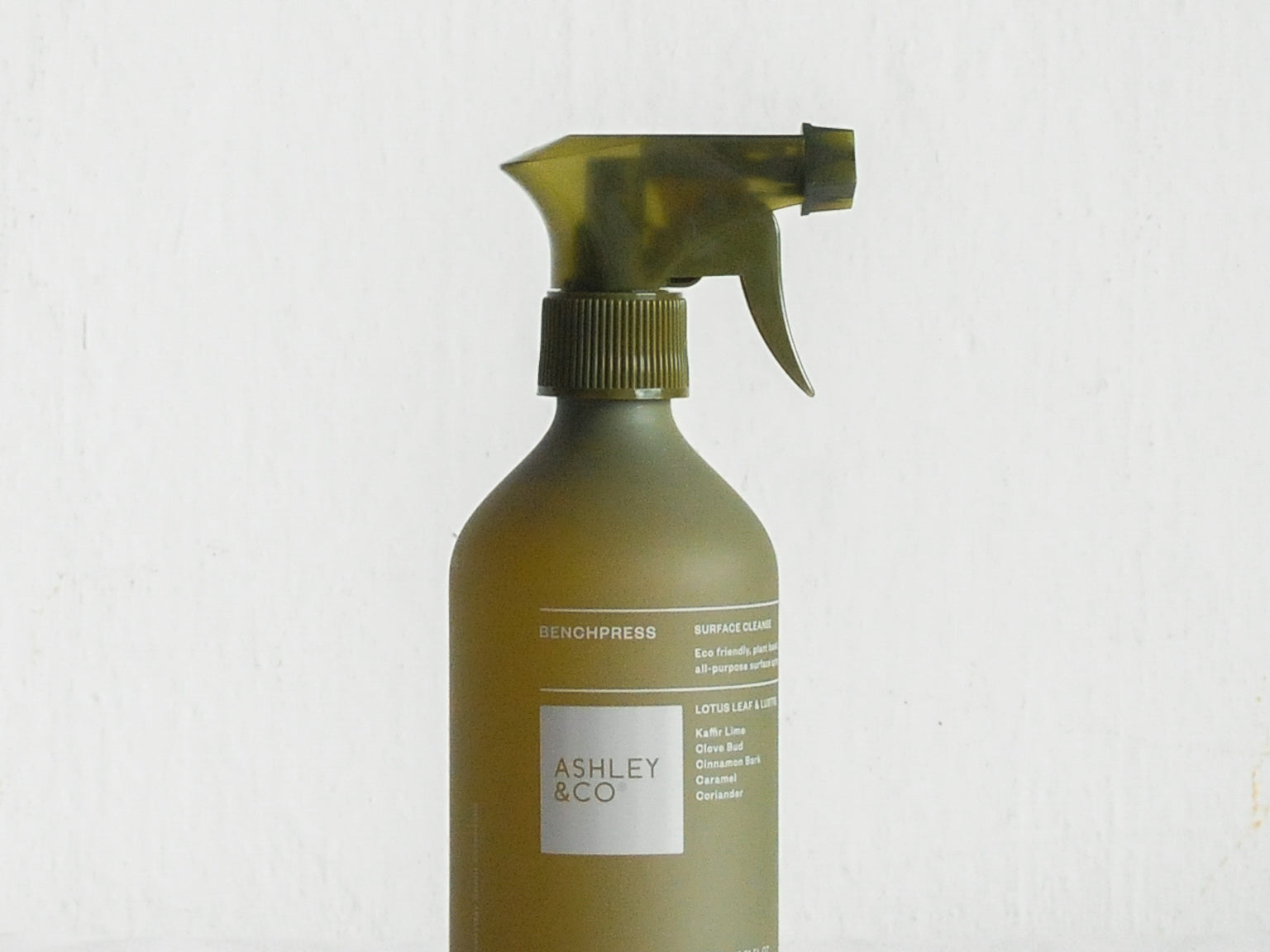 Ashley & Co BenchPress Surface Cleanse 500ml, a biodegradable multipurpose surface spray