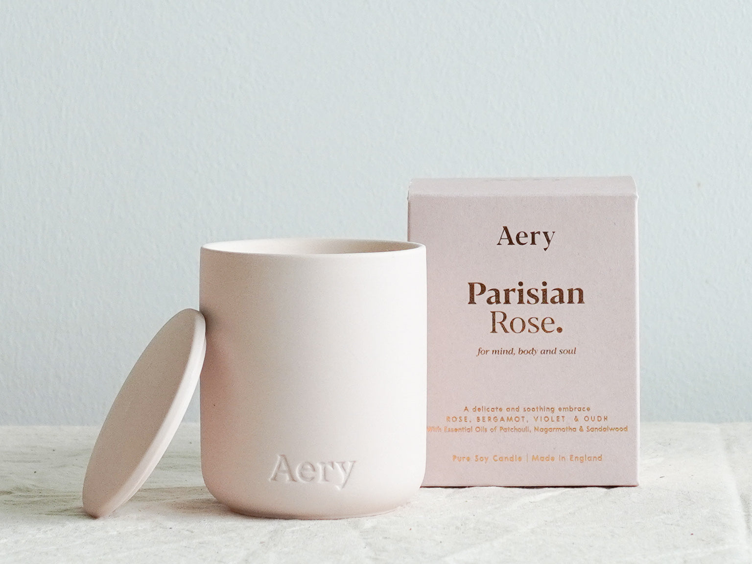 Aery Living candle in ceramic vessel - Parisian Rose 280g
