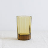 Brut Homeware Reed Water Glass in Amber, made from recycled glass