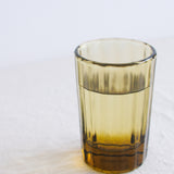 Brut Homeware Reed Water Glass in Amber, made from recycled glass