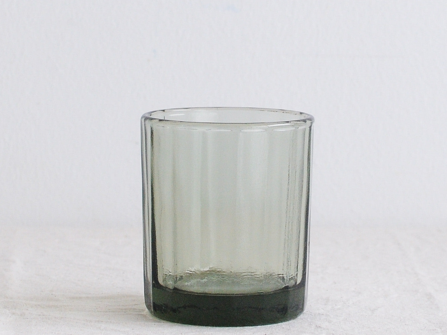 Brut Homeware Reed Tumbler in Smokey Green, made from recycled glass