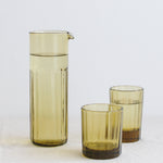 Brut Homeware Reed Carafe, Tumbler and Water Glass in Amber