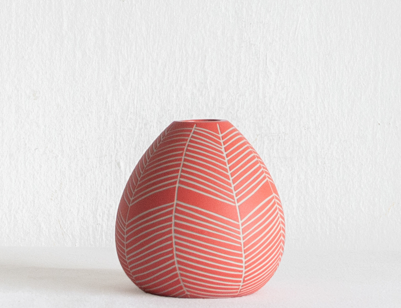 Koa by Kaitlin Stoneware Droplet Vase - Small in Coral