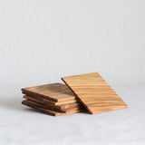 Redecker Oiled Olive Wood Square Coaster (Set of 6)